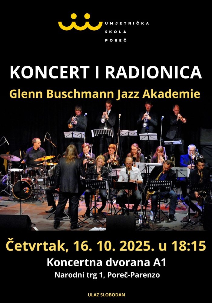 Jazz koncert i radionica - plakat