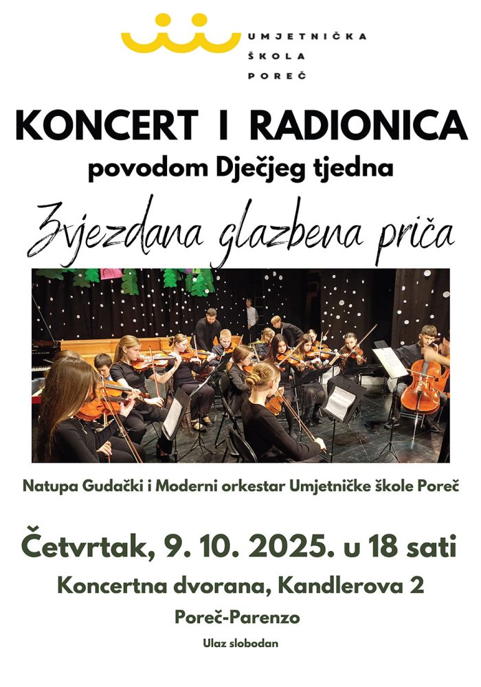 Koncert i radionica povodom Dječjeg tjedna - plakat